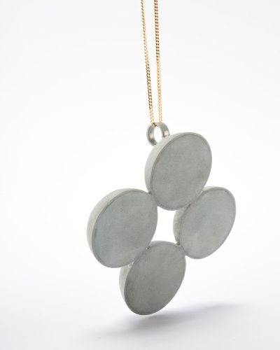 Lucy Sarneel  + #10, 2020  pendant, zinc, acrylic paint, varnish, gold plated silver  58 x 58 x 15 mm - Image 2