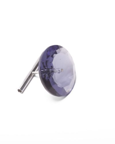 Herman Hermsen, untitled, 1986/2005, ring, silver, glass - light blue/purple