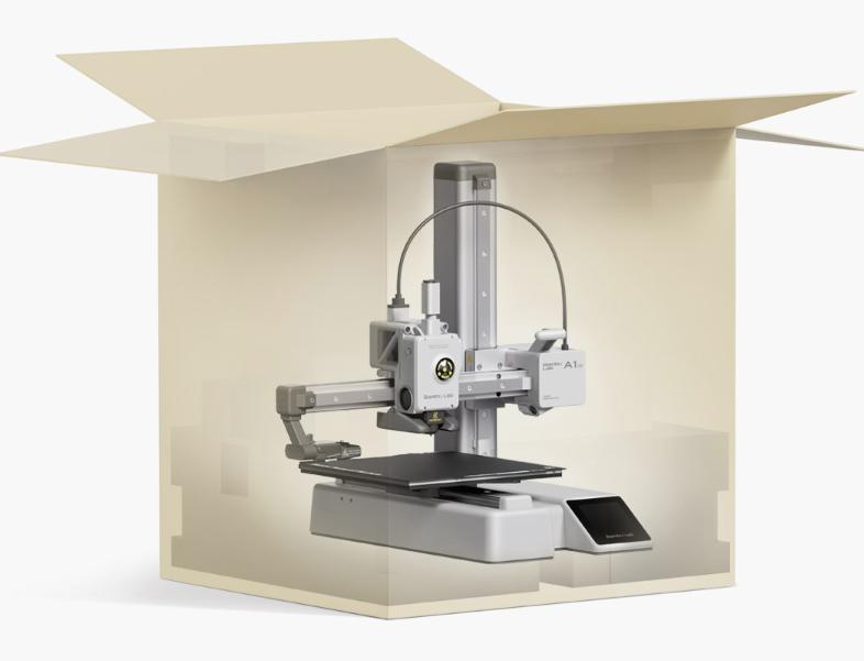 Bambu Lab A1 mini i en kasse