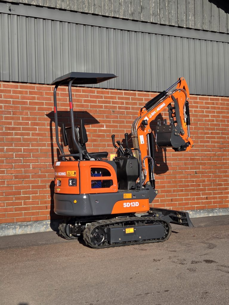 Minigrävare grävmaskin Shanding SD13D orange maskinlagret