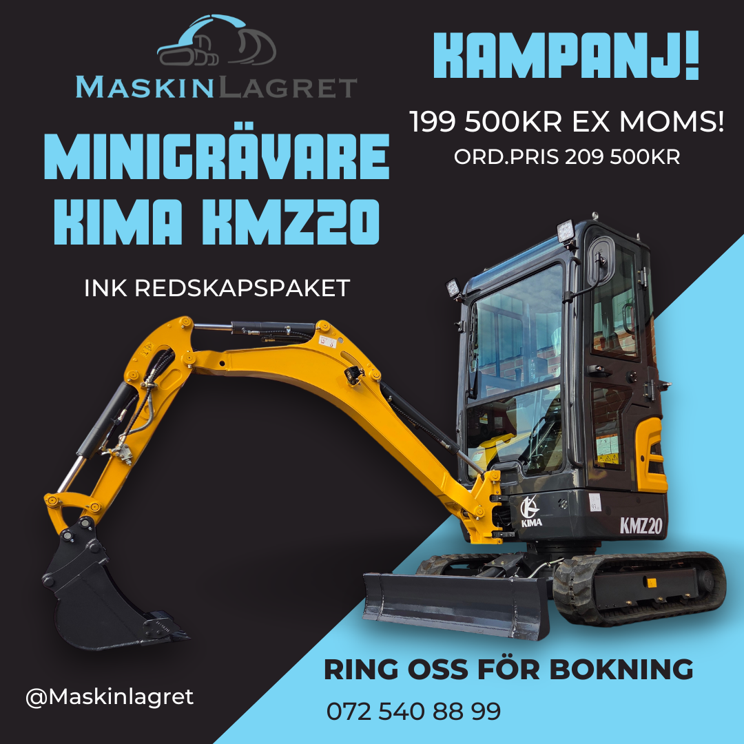 Minigrävare grävmaskin Kima KMZ20 Maskinlagret