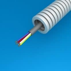 Flex voorbedrade buis 16mm + SVV 4x0,8mm grijs ( rol 100 meter )