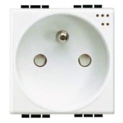 Stopcontact Light - 2P+A - 10/16A - 250V - met lampje - klemmen - 2 modules