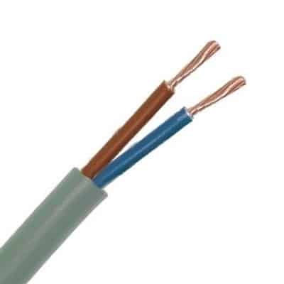 PVC flexibel gladde mantel 500V grijs 2X0,75mm² ( rol 100 meter )
