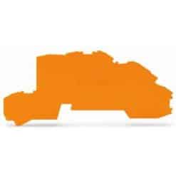 Afsluit- en tussenplaat 0,8 mm dik, oranje