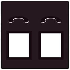 Centraalplaat voor telefooncontactdoos 2x RJ11, bruin