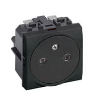 LivingLight - Contactdoos vlak 2P+A 16A 250V 2 modules steekklemmen antraciet