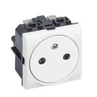 LivingLight - Contactdoos vlak 2P+A 16A 250V 2 modules steekklemmen wit
