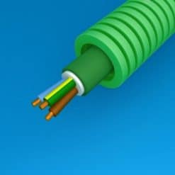 Flex voorbedrade buis 20mm LS0H groen + installatie XGB 3G1,5mm² ( rol 100 meter )