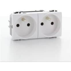 LL dubbel voorbek stopct wit 16A 250V