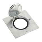 Houder vloercontactdoos vierkant Inox voor Mosaic functies (zonder Mosaic contactdoos en inbouwdoos!),(089700 )