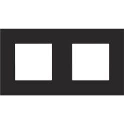 Afdekplaat (71mm) 2-voudig horizontaal, zwart steel