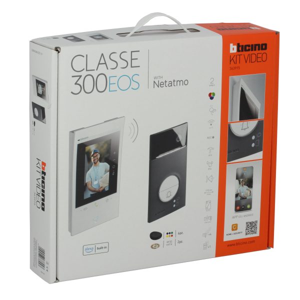 Kit met zwarte Linea 3000,Classe 300 EOS binnenpost met WiFi en 3/4G verbinding