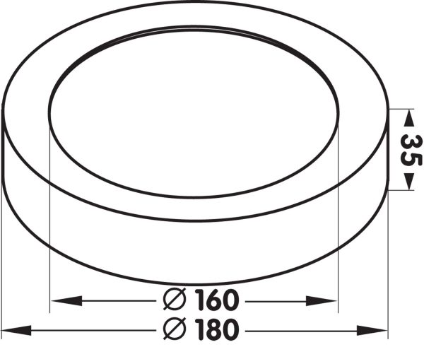 Unibright led opbouwer wit 180 mm mn18014w