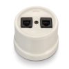 Fontini Garby Double socket RJ12 + RJ45 Cat.6 Ecru (Cru) 30.708.88.2