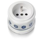 Fontini Garby stopcontact met pinaarde blauw/zilver decor 30.208.61.2