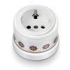 Fontini Socket with side earth contact Brown/gold decor 30.204.63.2