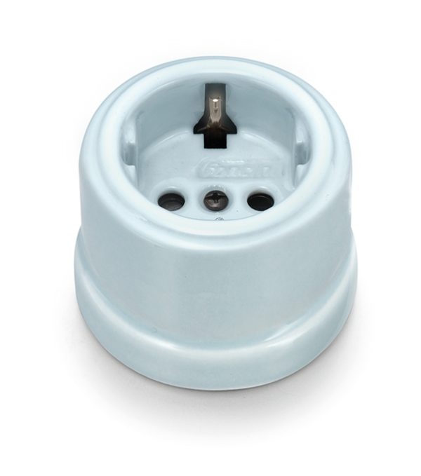 Fontini Socket with side earth contact Blue/Coton 30.202.85.2