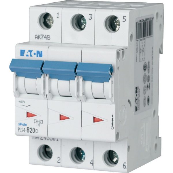 EATON - Installatieautomaat PLS4-C20/3-MW , C 20A , 3 Polig , 4,5 kA - 243327