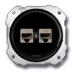 Fontini DO Low (inbouw) Dubbele aansluiting RJ45 CAT6A TV/telefoon/data/multimediapoorten 1 stuk Zwart  34.761.27.2