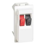 BTICINO - Living Now luidspreker contactdoos zwart-rood connector volledig apparaat wit 1 - KW4294