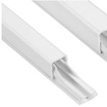 DLP kabelgeleider - wit RAL 9003 - lengte 1,2 m - afmetingen 11 x 10,5 mm - voor kabels met diameter 3 tot 6 mm - PVC - geleverd met deksel
					
				 - 030096