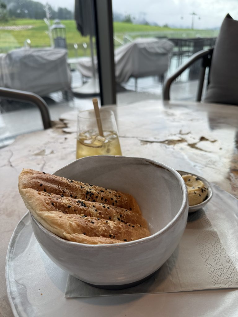 Humus and Pita in the Café am see at Atmosphere in Austria