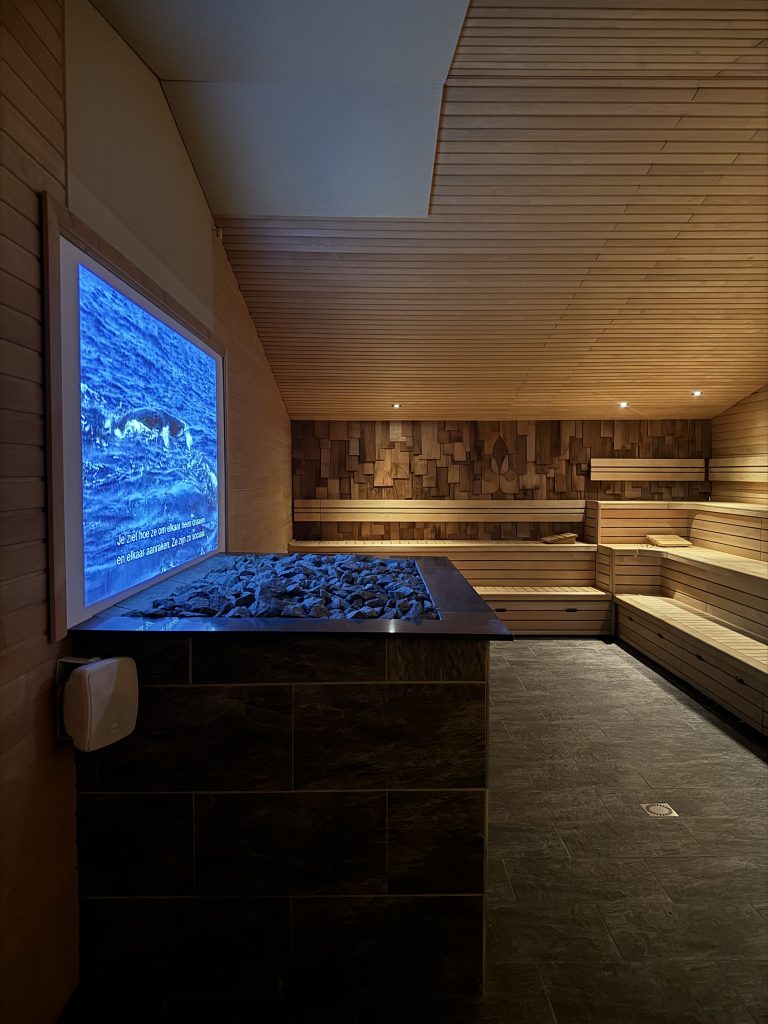 The movie sauna at Thermen Holiday in the Netherlands.