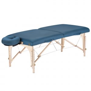 Earthlite Harmony DX Transportabel Massagebriks Med Reiki-endestykke - Mystic Blue | Blå- Transportabel brikse - Sammenklappelig - Hos BodyMindCompany