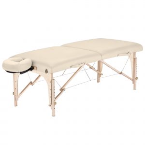 Earthlite Harmony DX Transportabel Massagebriks Med Reiki-endestykke - Vanilla | Cremehvid- Transportabel brikse - Sammenklappelig - Hos BodyMindCompany