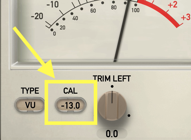 VU meter calibration