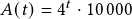 A(t)=4^{t}\cdot 10\,000