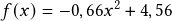 f(x)=-0,66x^2+4,56