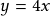 y=4x