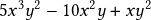  5x^3 y^2-10x^2 y+xy^2