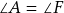 \angle A = \angle F