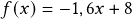 f(x)=-1,6x+8