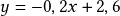 y=-0,2x+2,6