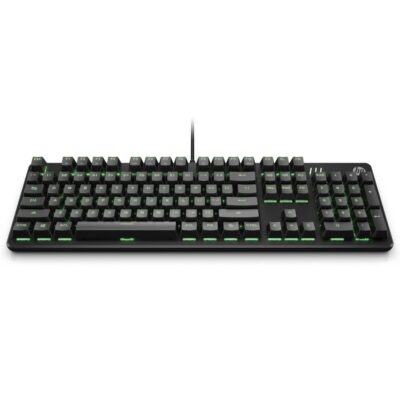 HP Clavier Mechanical 550 RED Mechanical switches (commutateurs Rouges, éclairage RVB, 10 Touches Rollover, Anti-ghosting, Mode Gaming, Pieds réglables) Noir