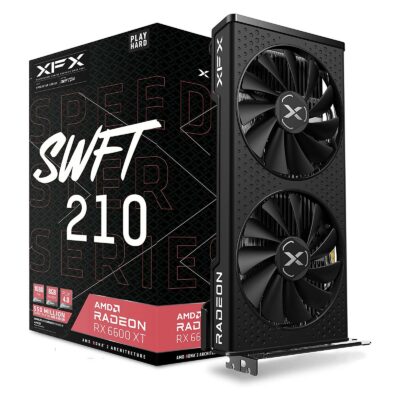 XFX Speedster SWFT210 Radeon RX 6600 XT Core Carte Graphique Gaming avec 8 Go GDDR6 HDMI 3xDP, AMD RDNA™ 2 (RX-66XT8DFDQ)