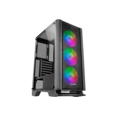 MARS GAMING MCC ATX CASE, 3X 12CM  RGB FAN, GLASS, FRONT MES