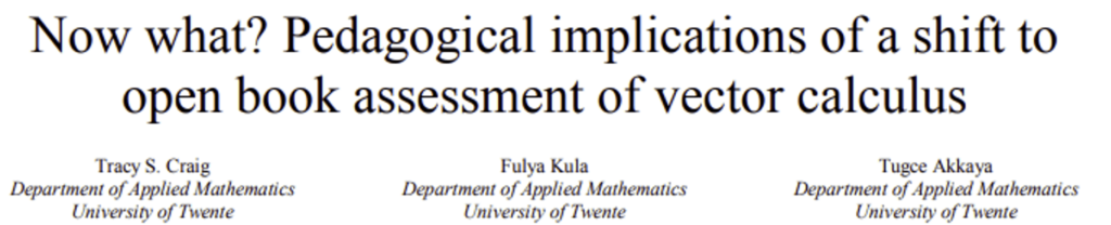 Open Book Assessment in Vector Calculus