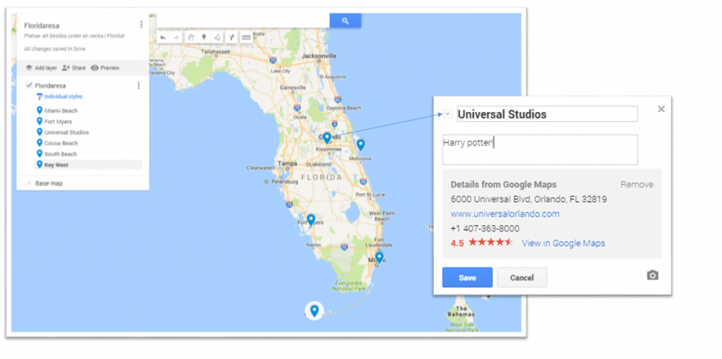 Planera resan med Google Maps