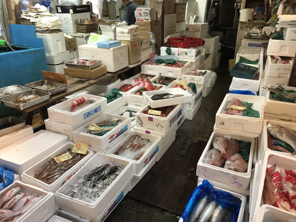 Tokyos fiskmarknad Tsukiji Fishmarket