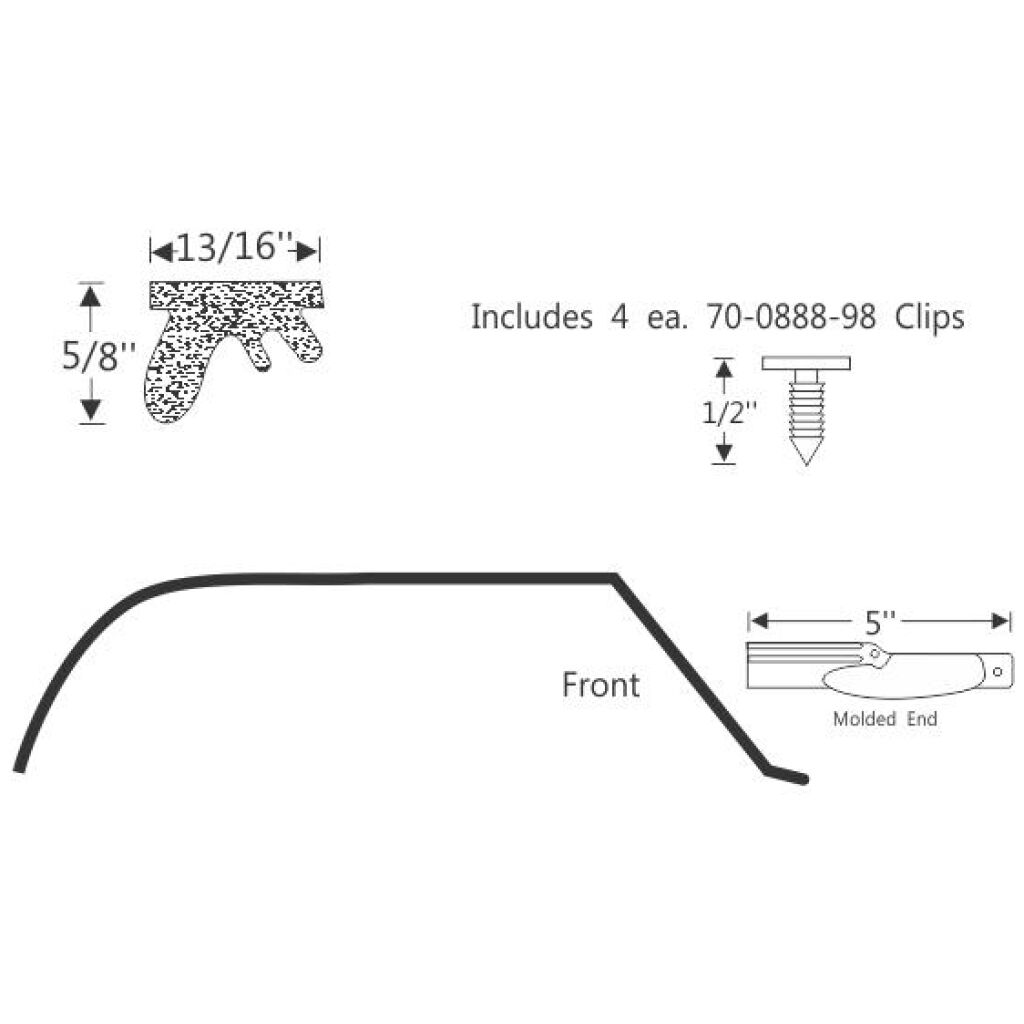 Roof Rail Gummilister i taket 1967-68 Buick Chevrolet Pontiac Olds