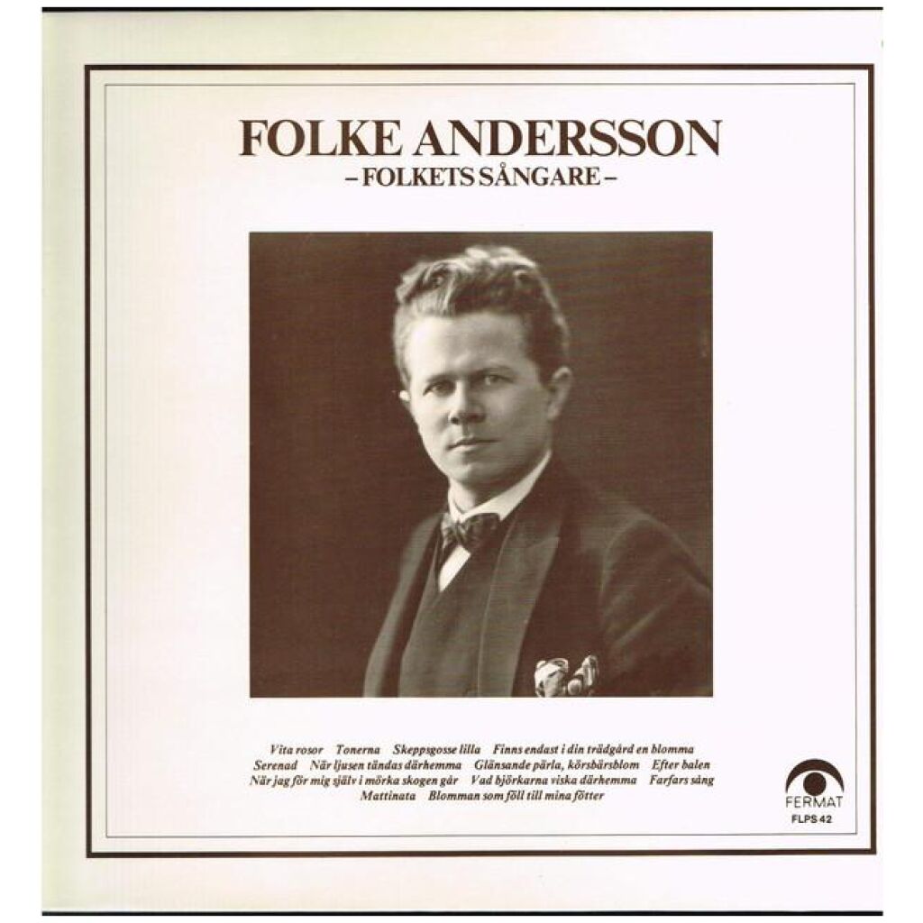 Folke Andersson (2) - Folkets Sångare (LP, Comp, Mono)