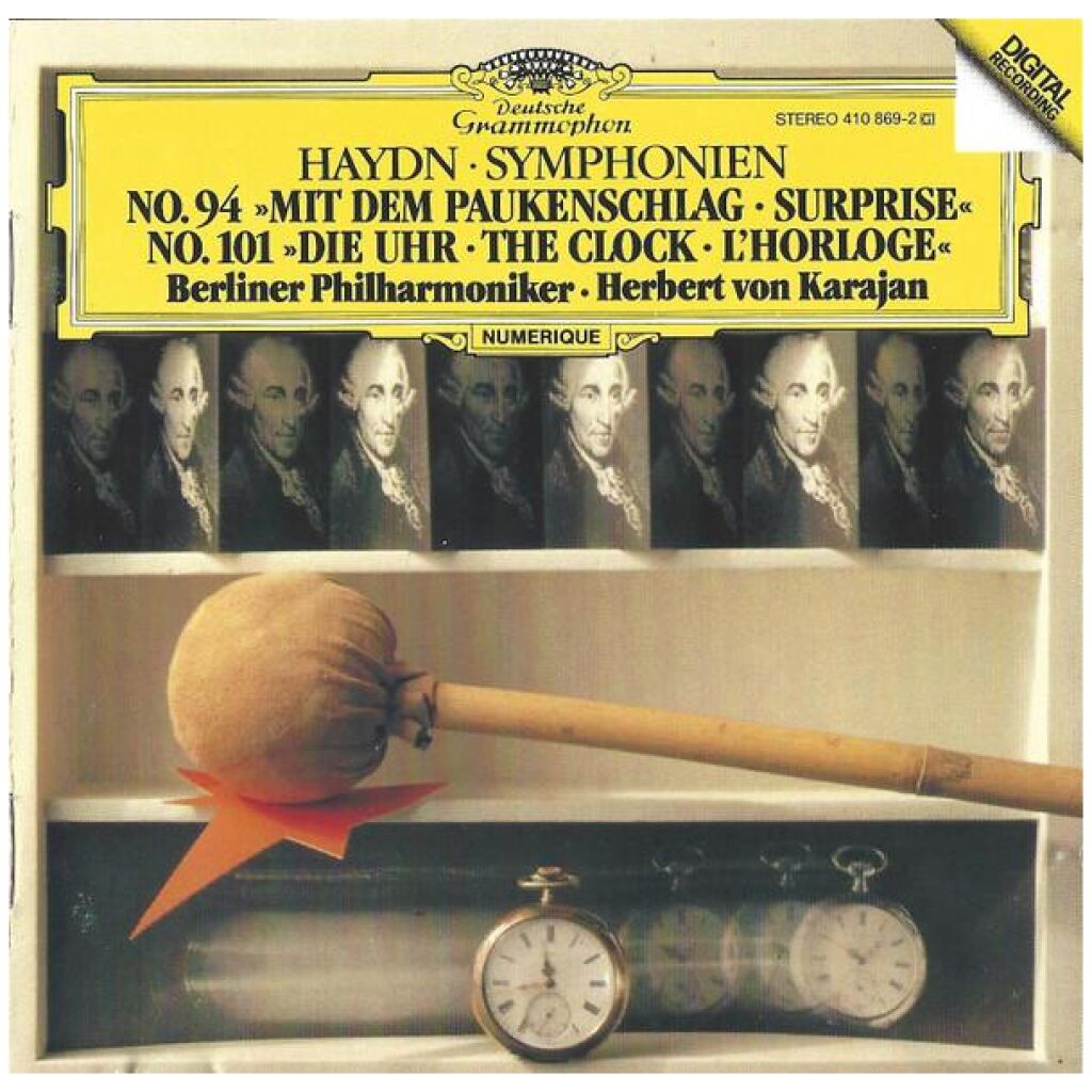 Haydn*, Berliner Philharmoniker • Herbert von Karajan - Symphonien No. 94 »Mit Dem Paukenschlag = Surprise« • No. 101 »Die Uhr = The Clock = LHorloge« (CD, Album)>