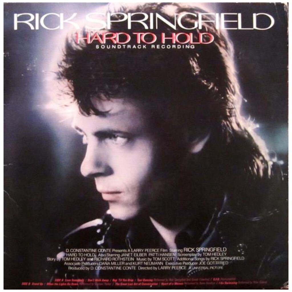 Rick Springfield - Hard To Hold - Soundtrack Recording (LP, Album, Ind)