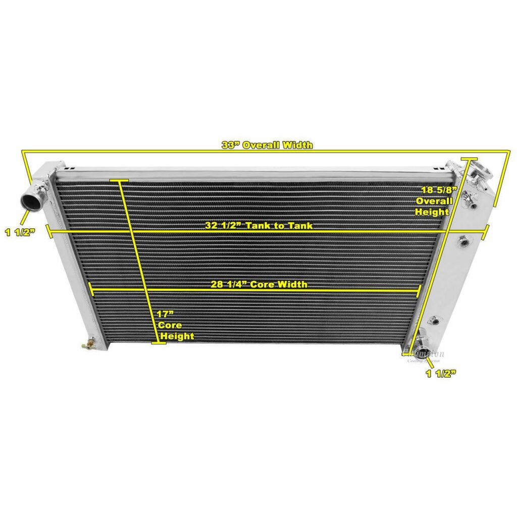 Aluminiumkylare 3 radig Chevrolet Buick Olds Pontiac Cadillac 1963-81 CC161