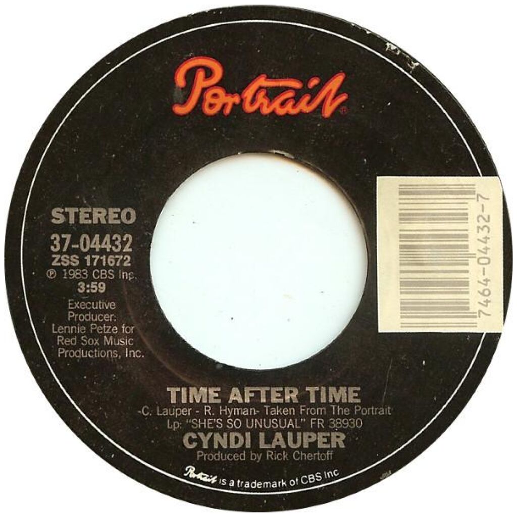 Cyndi Lauper - Time After Time (7, Single, Styrene, Pit)